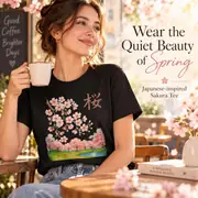 Camiseta unisex — flores de cerezo primaverales — Foto 3 de 20
