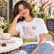 Camiseta unisex — flores de cerezo primaverales — Foto 4 de 20