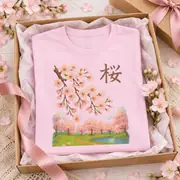 Camiseta unisex — flores de cerezo primaverales — Foto 8 de 20