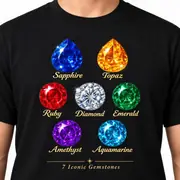 T-shirt unisexe — pierres précieuses colorées — Photo 9 sur 17