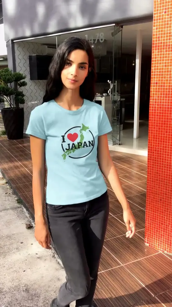 Camiseta unisex — mapa de Japón y «I Love Japan» — Vídeo