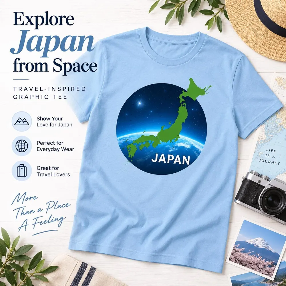 Japan from Space T-Shirt — Earth View | DXDepartmentStore
