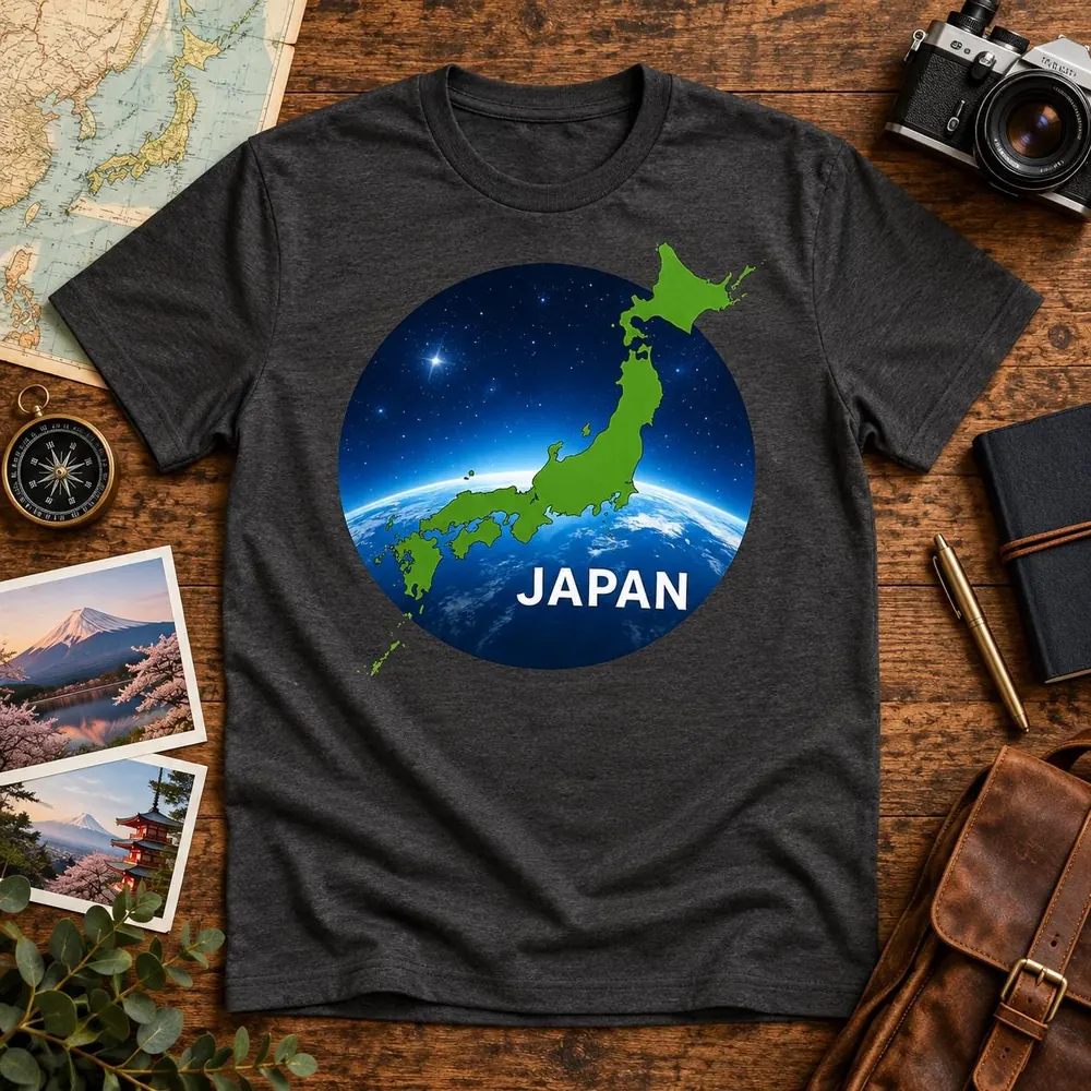 Japan from Space T-Shirt — Earth View | DXDepartmentStore