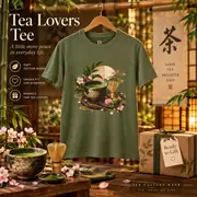T-shirt unisexe — pause thé au matcha et pâtisseries wagashi — Photo 1 sur 14