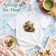 T-shirt unisexe — pause thé au matcha et pâtisseries wagashi — Photo 2 sur 14