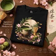 T-shirt unisexe — pause thé au matcha et pâtisseries wagashi — Photo 10 sur 14
