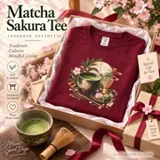 T-shirt unisexe — pause thé au matcha et pâtisseries wagashi — Photo 13 sur 14