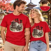 筆文字の「悠久」と五重塔の寺 ユニセックスTシャツ — 写真 6 / 18