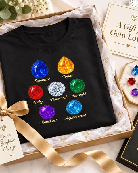 Camiseta unisex — gemas de colores
