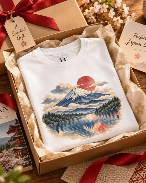 Camiseta unisex — monte Fuji reflejado en un lago al amanecer