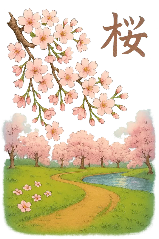 春の桜 ユニセックスTシャツ — 前面