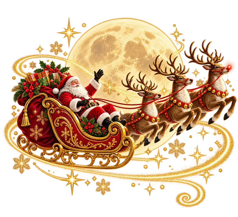 Santa Sleigh Kids T-Shirt